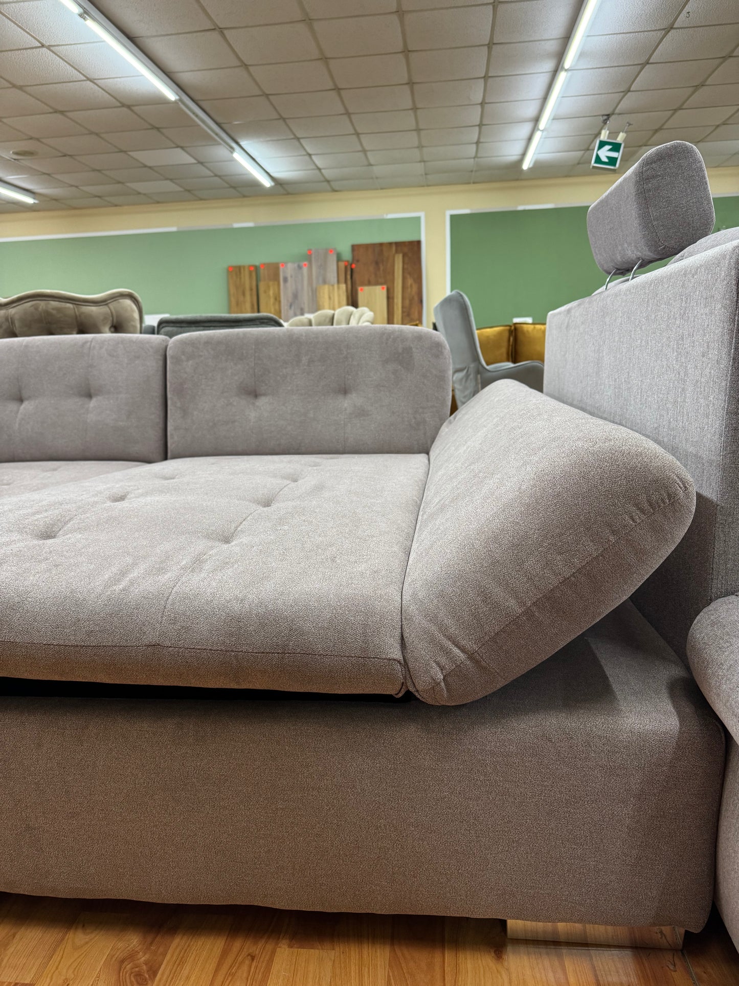 Wohnlandschaft Sofa Couch +Bettfunktion +Stauraum +Armlehnen einstellbar